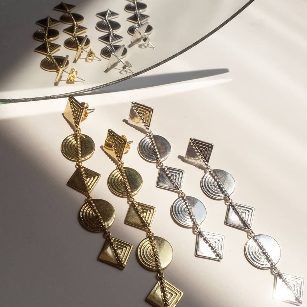 LUV AJ SILVER EARRINGS CULT GAIA 8 OTHER REASONS FREE PEOPLE ANTHROPOLOGIE BOHO - Picture 4 of 12